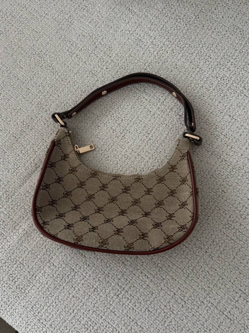 Mango Monogram Shoulder Bag with Brown Trim - Picture 3 of 6